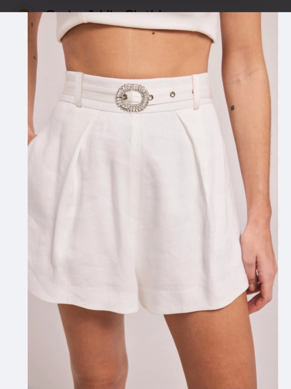 Generation Love - Hailey Crystal Belted Shorts